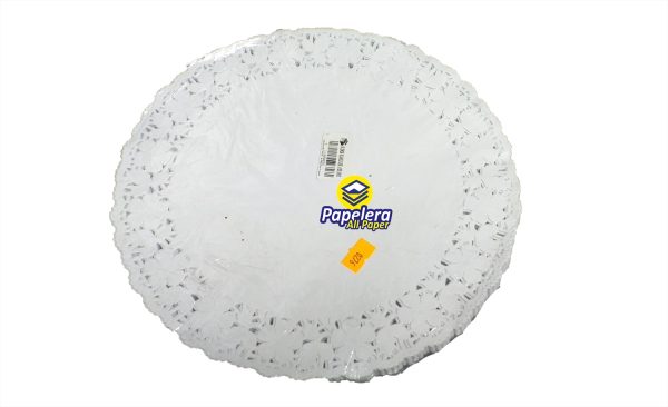 Blonda De Papel Calada Blanca Diametro 26 Cms.