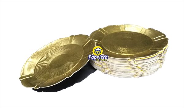 Bandeja Dorada Diplomatico 21 Cms. Redondas